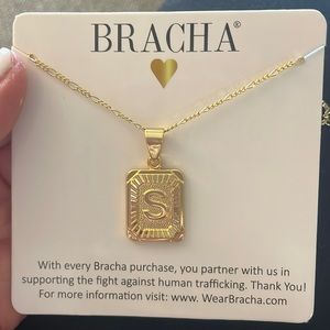 Bracha initial necklace (S) new. Never worn